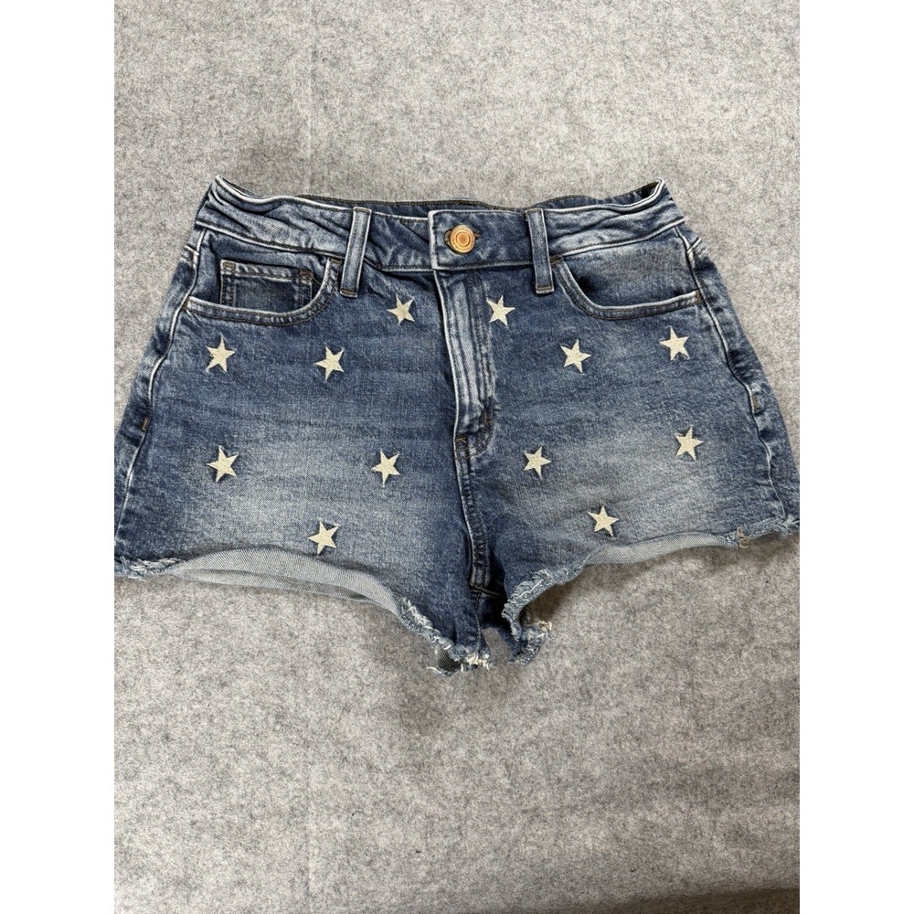 SO Women's 9/29W High Rise Embroidered Stars 3"  Inseam Cowgirl Wedgie Shorts